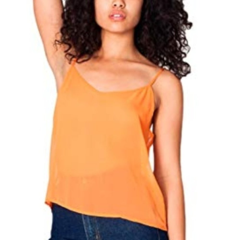 Chiffon by American Apparel Orange Camisole Top